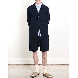 UNIVERSAL WORKS Japanese Seersucker Pleated Track Shorts Bermuda Length